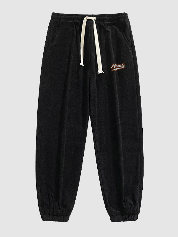 Men's Classic Checkered Fleece Jacket + Basic T-Shirt + Corduroy Pants Casual Suit