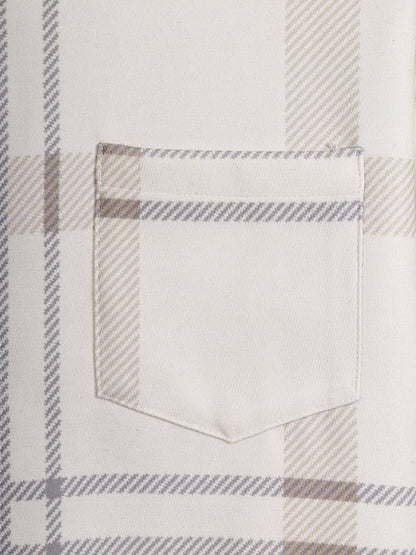 Men's short sleeve retro style shirt with checkered pattern and pocket