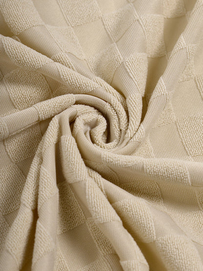 Men's Casual Tartan Fabric Terry Long Sleeve Shirt