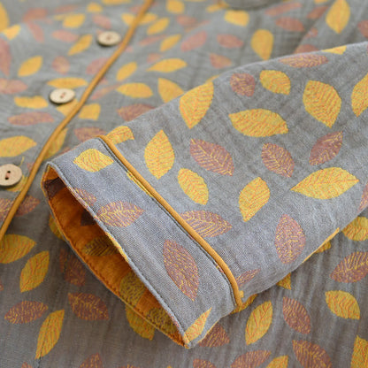 Ownkoti Soft Cotton Loungewear Set with Elegant Leaf Design