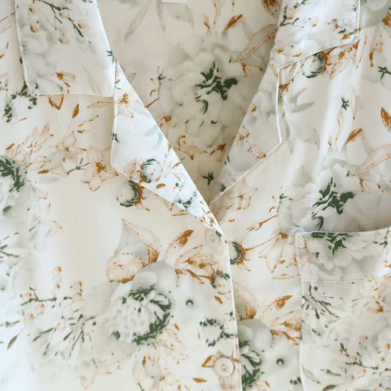 Rustic Charm Satin Pajama Set for Comfortable Nighttime Wear