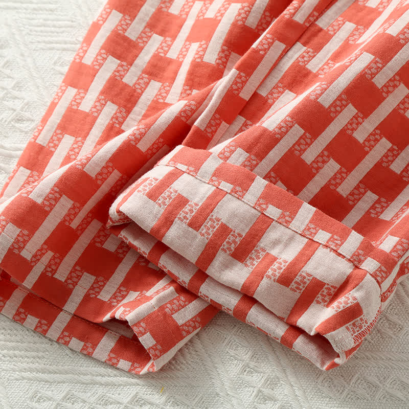 Ownkoti Cotton Gauze Round Neck Pajama Set for Comfort and Style