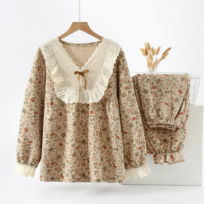 Ownkoti Vintage Rose Garden Cotton Lounge Set - Elegant Comfort for Relaxed Days