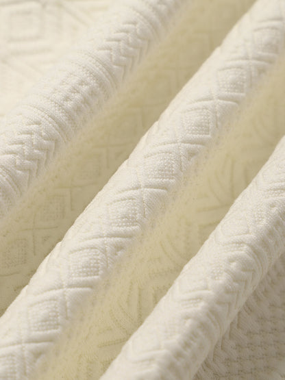 Men's Elegant Set: Plaid Flannel Jacket with Collar and Woven Casual Trousers