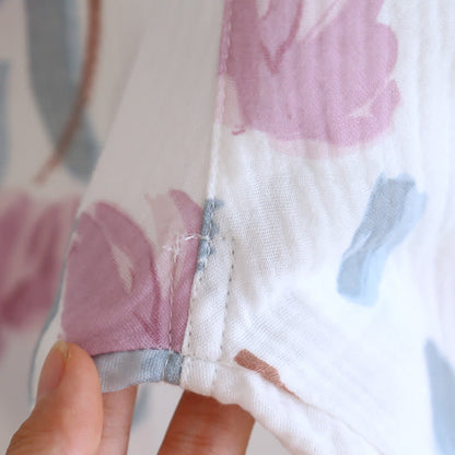 Ownkoti Elegant Floral Pattern Cotton Chiffon Nightwear Set