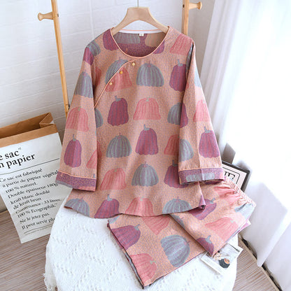 Pure Cotton Rural Pumpkin Style Pajama Set, Comfortable and Soft, Casual and Fashionable