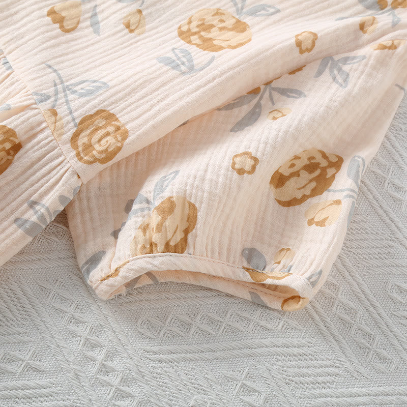 Boho Chic Rustic Rose Cotton Gauze Pajama Set for Ultimate Comfort