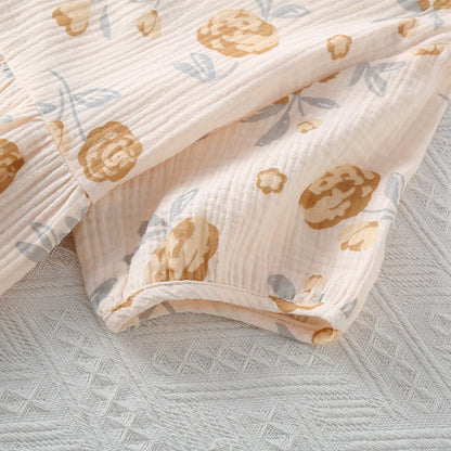 Boho Chic Rustic Rose Cotton Gauze Pajama Set for Ultimate Comfort