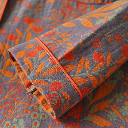 Ownkoti Vintage Leaf Cotton Lounge Set for Stylish Comfort