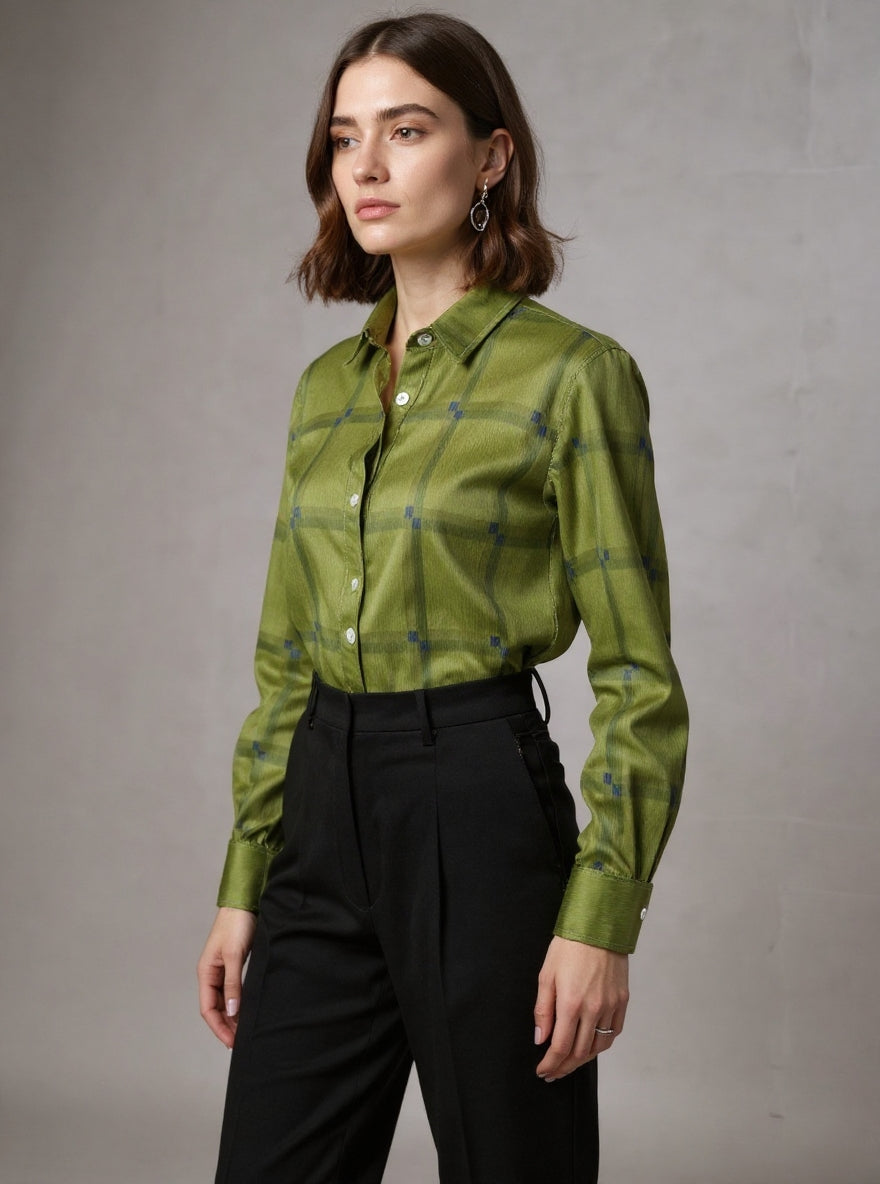 Women's Casual Contrast Retro Plaid Sweater