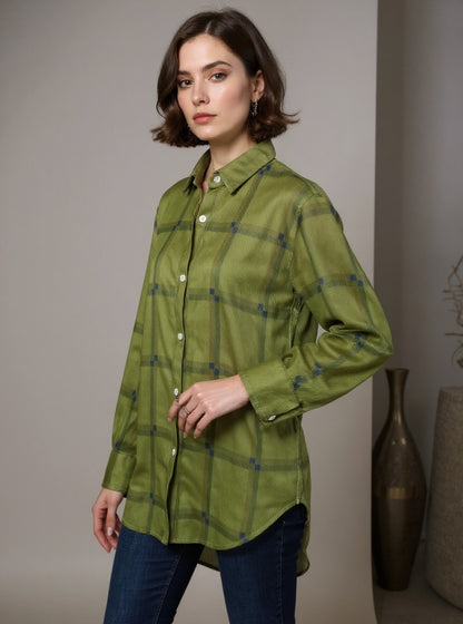 Women's Casual Contrast Retro Plaid Sweater