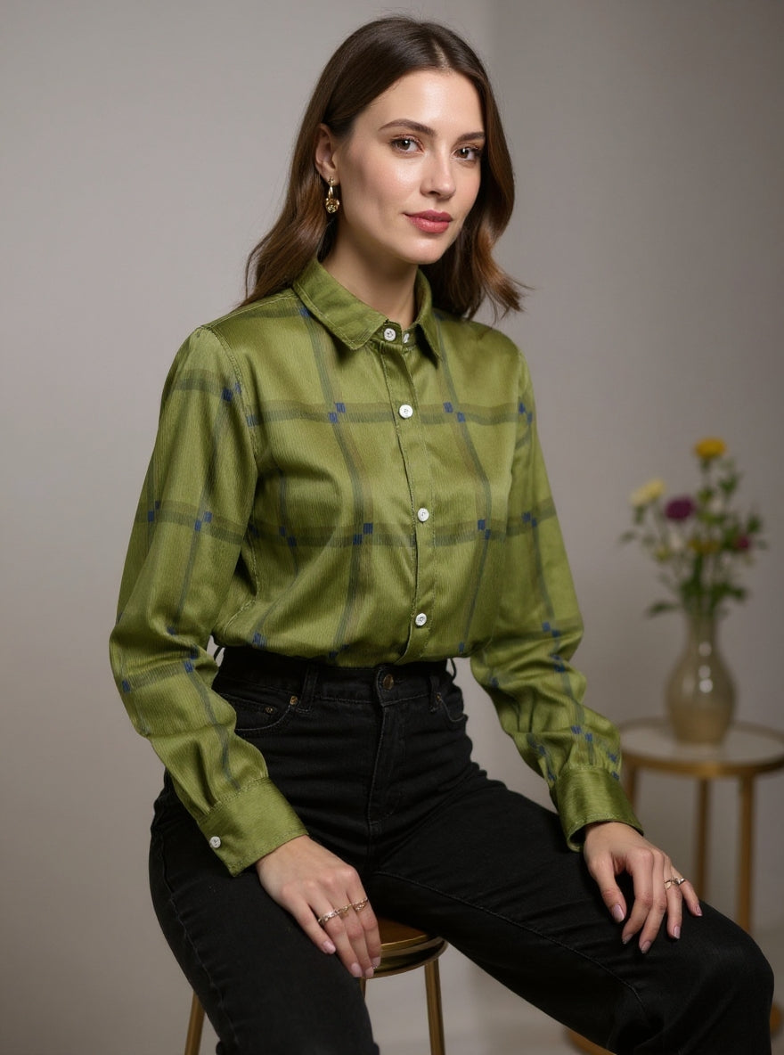 Women's Casual Contrast Retro Plaid Sweater