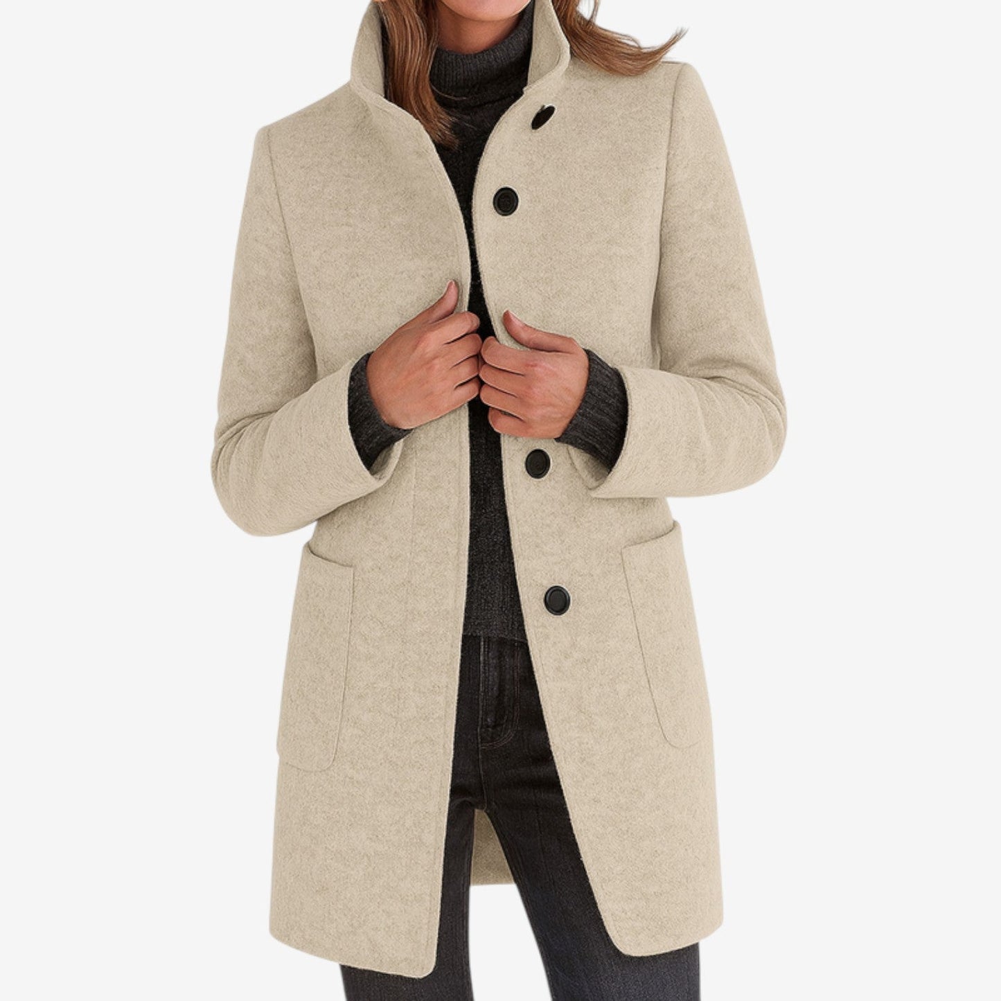 Estelle™ Classic Elegant Mélange Coat for Timeless Style