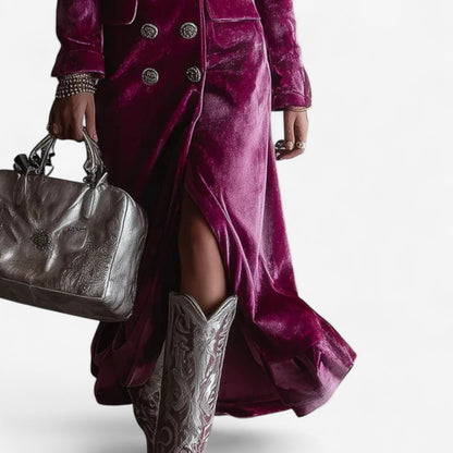 Virginie™ Elegant Crossed Dress in Luxurious Velvet