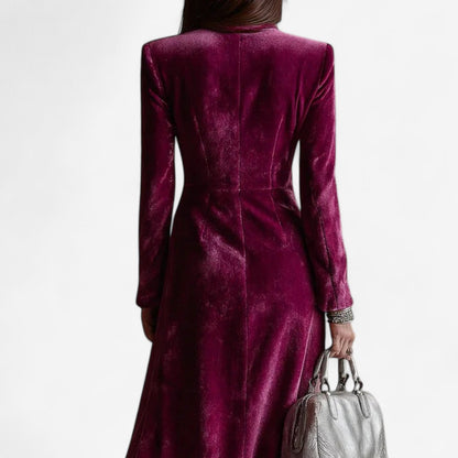 Virginie™ Elegant Crossed Dress in Luxurious Velvet