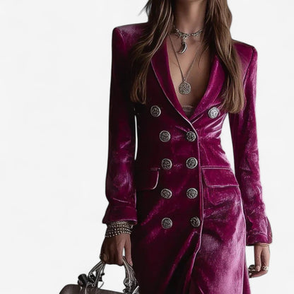 Virginie™ Elegant Crossed Dress in Luxurious Velvet