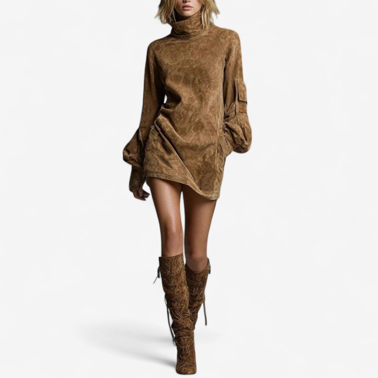 Tania™ Mini Styling Robe with Elegant Mandarin Collar