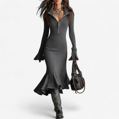 Maud™ Elegant Zip-up Dress