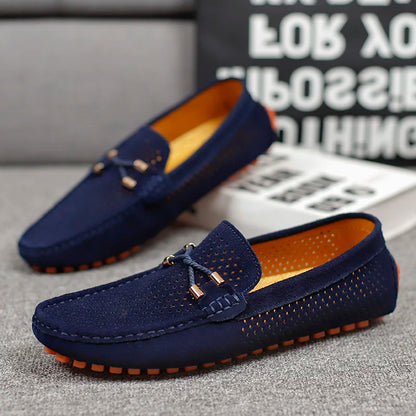 GIANNI PERFORATED LEATHER LOAFERS