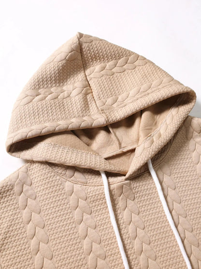 Men's Casual Knit Hoodie Sweater with Front Pocket