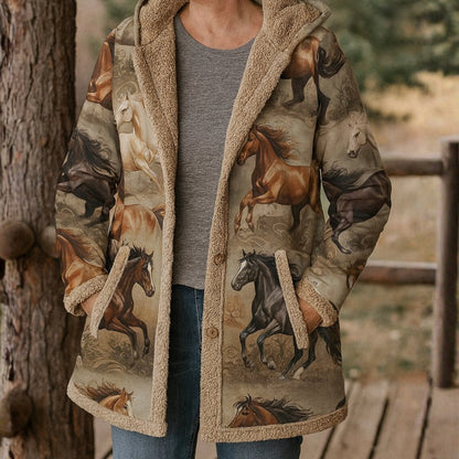 Women's Warm Plush Horse Coat