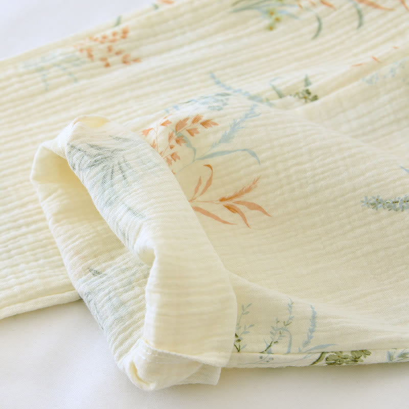 Ownkoti Ultra Comfort Pure Cotton Rural Lapel Loungewear Set for Relaxed Style