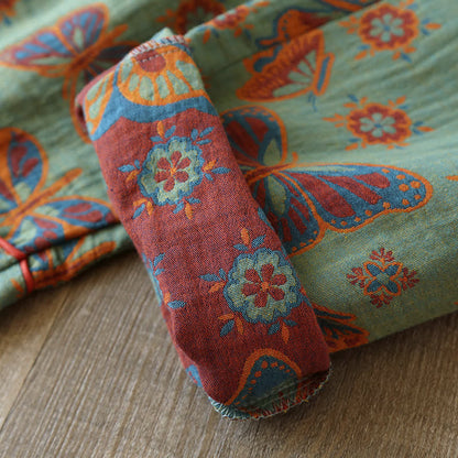 Ownkoti Charming Cotton Relaxation Set with Vintage Butterfly Print