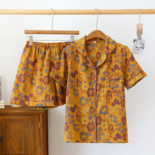 Women's Short Sleeve Shorts Floral Cotton Pajama Set for Unmatched Comfort