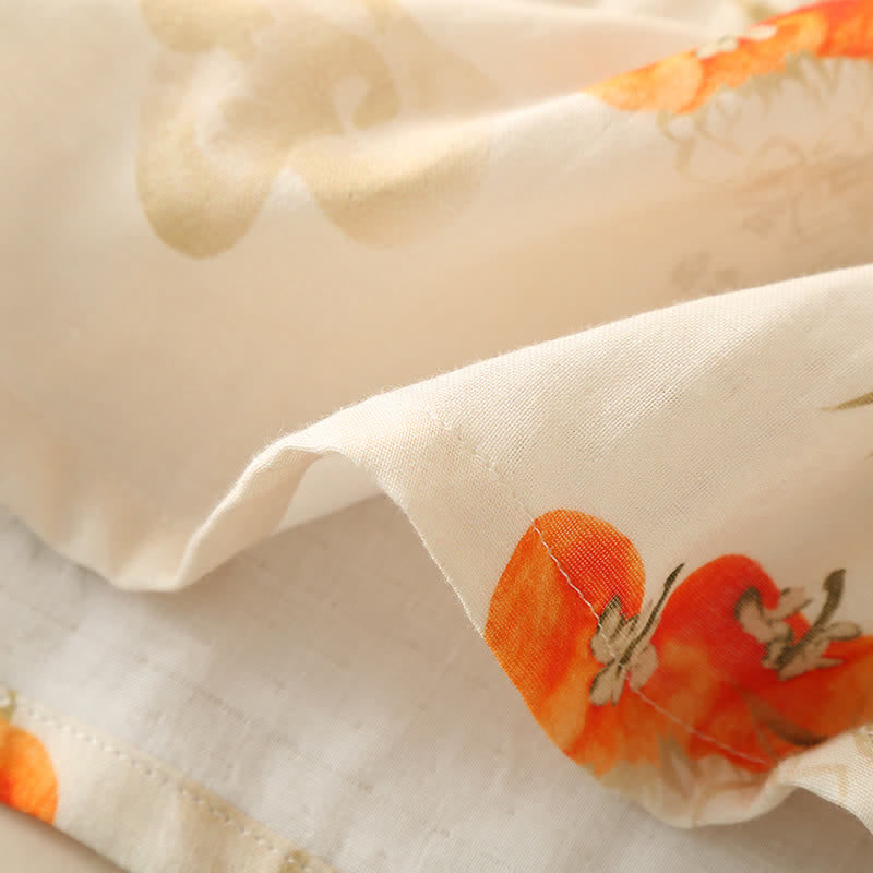 Majestic Persimmon Double Layer Gauze Nightwear Set for Comfort and Elegance