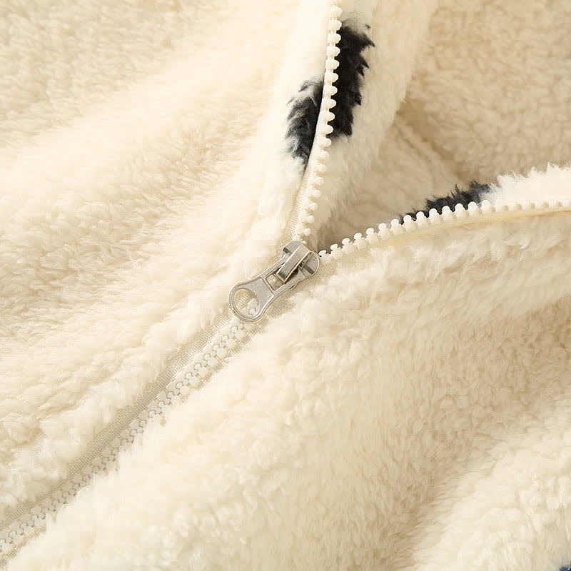 Ownkoti Polka Dot Long Sleeve Fleece Pajama Set - Cozy and Stylish Nightwear for Ultimate Comfort