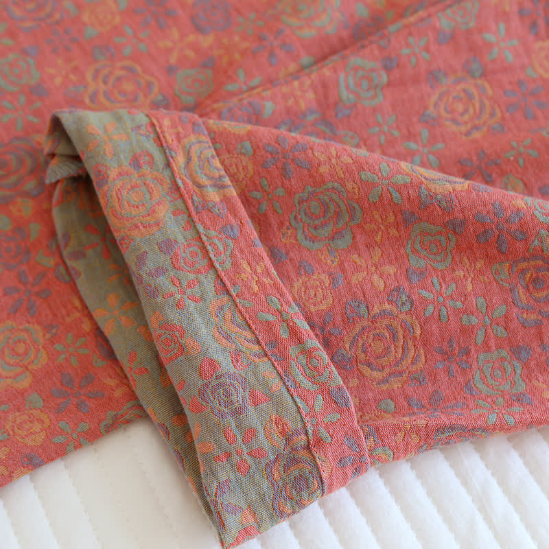 Ownkoti Elegance Rose Flower Cotton Pajama Set for Comfortable Nightwear