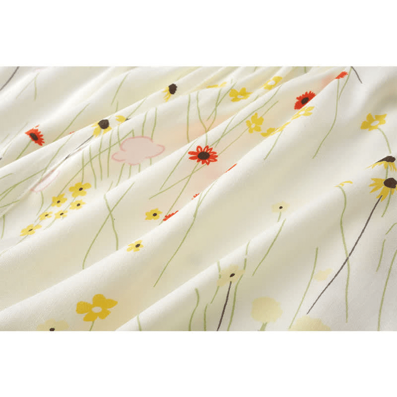 Ownkoti Flower Leaf Breathable V-neck Loungewear Set - Comfortable and Stylish Relaxation Wear