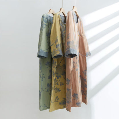 Ownkoti Magnolia Jacquard Cotton Sleepwear - Comfortable Short Nightdress for Women