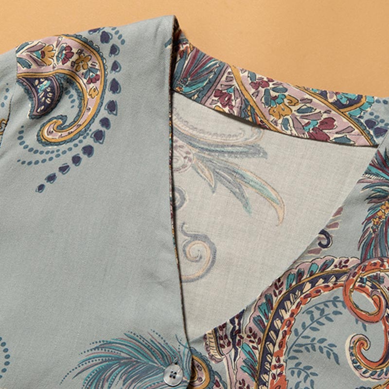 Ownkoti Blue Feather Breathable Loungewear Set for Comfortable Relaxation