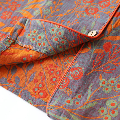 Ownkoti Vintage Leaf Cotton Lounge Set for Stylish Comfort