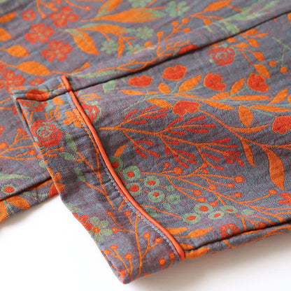 Ownkoti Vintage Leaf Cotton Lounge Set for Stylish Comfort