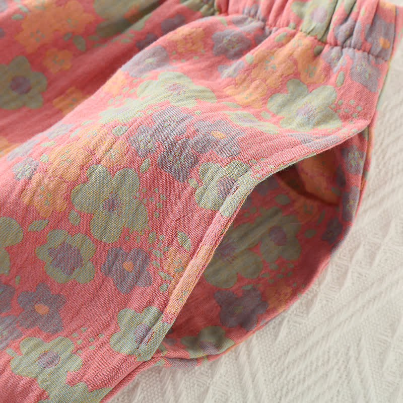 Ownkoti Plum Blossom Cotton Gauze Cozy Loungewear Set