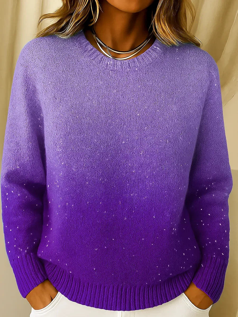 Women's Elegant Sparkle Gradient Knit Top