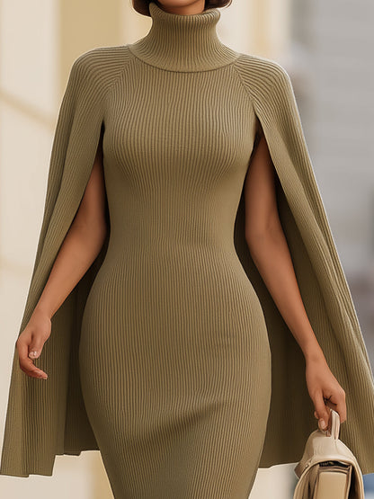 Avero | Turtleneck Cape Dress