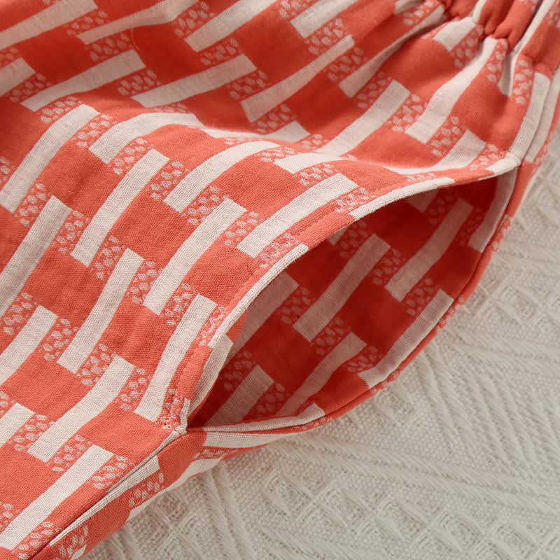 Ownkoti Cotton Gauze Round Neck Pajama Set for Comfort and Style