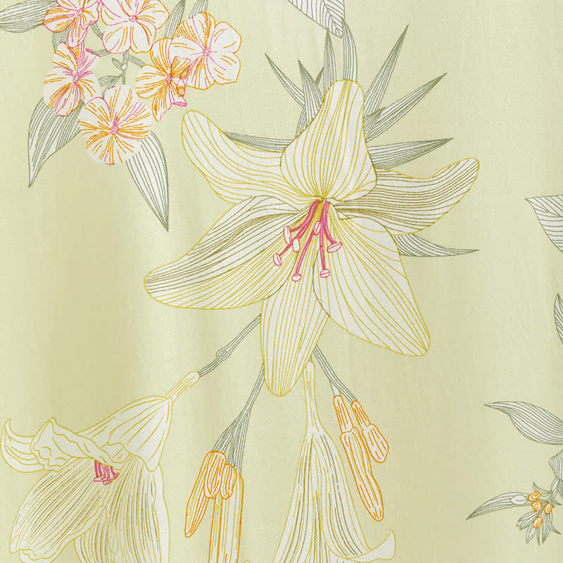 Ownkoti Lily Blossom Breathable V-Neck Short Loungewear for Comfort and Style