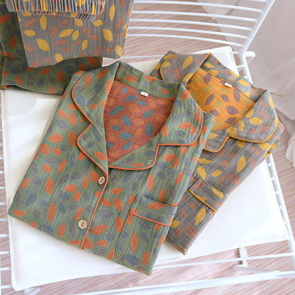 Ownkoti Soft Cotton Loungewear Set with Elegant Leaf Design
