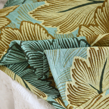 Cotton Loungewear Set with Colorfully Woven Leaf Patterns