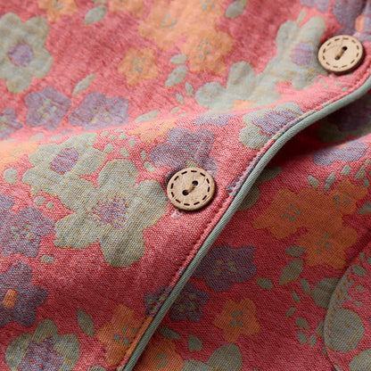 Ownkoti 3-Piece Cotton Gauze Nightgown Set with Short Sleeves for Comfort and Style