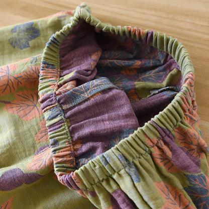 Ownkoti Elegant Cotton Jacquard Pumpkin Pattern Lounge Set