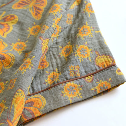 Summer Elegant Cotton Butterfly Shorts Set for Relaxation