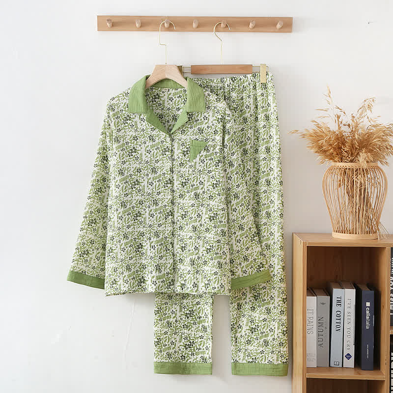 Ownkoti Casual Cotton Clothing Set with Pastoral Style and Floral Design