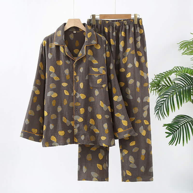 Ownkoti Deluxe Shell Cotton Lapel Pajama Set for Ultimate Comfort