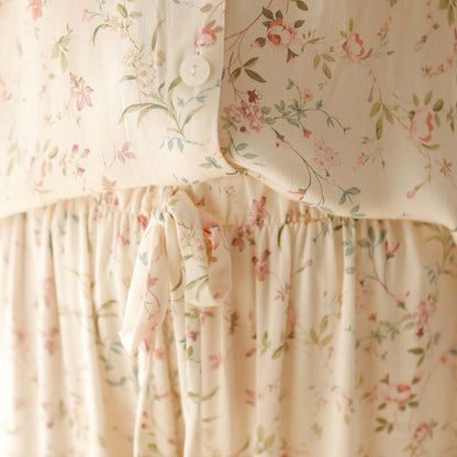 Ownkoti Floral Satin V-Neck Long Sleeve Sleepwear for Ultimate Comfort