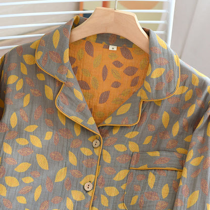 Ownkoti Soft Cotton Loungewear Set with Elegant Leaf Design